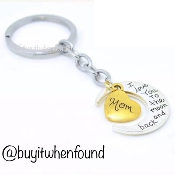 K MOM I Love You To The Moon & Back Keychain - Picture 3 of 4